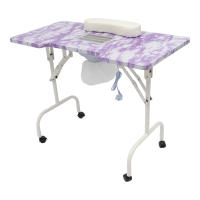 Mesa para manicura para uñas, color blanco, morado, 5,5 W, 95*48*72,5 cm/37,4*18,9*28,54 pulgadas para el hogar, estudio, barbería, oficina, salón de manicura - details 2