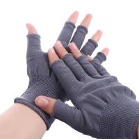 Protección solar para ciclismo al aire libre, guantes de nailon de Color sólido para hombre, guantes antideslizantes con dos dedos para pantalla táctil - details 14