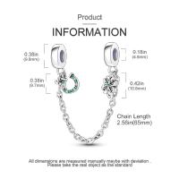Plata de Ley 925, 1 pieza, patrón de pie de perro y cadena de seguridad de hueso, apto para pulsera con dijes originales de 3mm, colgante de plata para mujer, joyería - details 16