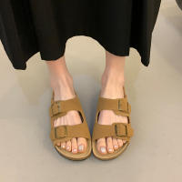 Zapatos de suela gruesa para mujer, zapatillas de uso externo, sandalias Boken con aumento de altura, semi remolque, tendencia de verano, 2024 - details 5