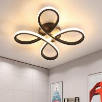 Goeco - Plafón LED de Aluminio para Techo 28W - 3000K Luz Cálida 220V - Diá 30CM - Lámpara de Techo Nórdica de Diseño Flor - Negro - Iluminación Interior para Sala de estar, Dormitorio, Comedor, Pasillo - details 3