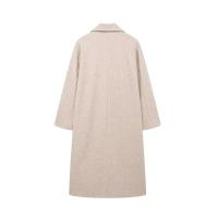 2024 otoño nuevo estilo europeo y americano doble botonadura solapa de manga larga de lana suave chaqueta suelta - details 8