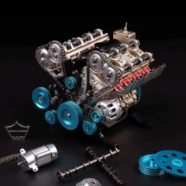 Kit de modelo de motor de coche de montaje de Metal V8, bricolaje, mejora la capacidad práctica, adornos mecánicos, regalo de decoración, más de 500 Uds. - 1