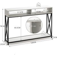 Mesa de Consola Industrial de 3 Niveles Estrecha Rectangular con 2 Cubos Abiertos y 1 Estante Inferior Estructura de Metal 120 x 23 x 79 cm Para Sala de Estar y Dormitorio - details 2