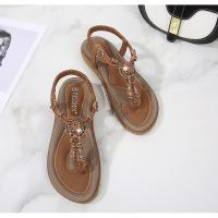Sandalias de Tacón Alto de Verano 2025 Estilo Bohemio Chic de Madera Tejida Talla Grande - details 37
