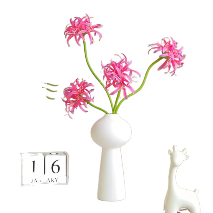 Rama de flores artificiales de seda de 2 cabezas, tacto Real, simulación hecha a mano, flor de Lycoris, flores falsas realistas, decoración de jardín al aire libre - 1