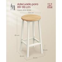 Taburetes de Bar de Metal Montaje Fácil Reposapiés Ideal para Cocina, Sala, Comedor - details 5