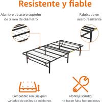 montaje sin herramientas, permite almacenar debajo de la cama, 90 x 200 cm, 35,5 cm, Negro - details 24