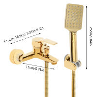 Moderno Ducha de Oro Grifo de Baño con Mezclador de Mano Partes de Plomería Mejora del Hogar - details 0