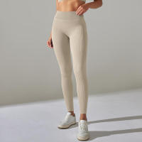 Pantalones deportivos de cintura alta sin costuras para yoga para mujer para hacer ejercicio y correr - details 34