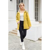 Camiseta impermeable con capucha a rayas de manga larga para mujer, longitud media - details 65