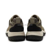 Nuevo Botas de cuero genuino 2025 para senderismo a prueba de agua para hombres, zapatos de seguridad con punta de goma de corte bajo para exteriores, zapatos antideslizantes de marca para - details 9