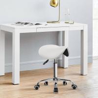 Taburete con Ruedas Silla Trabajo Altura Ajustable Giratorio Taburete de Oficina con Asiento de Silla de Montar Negro - details 15