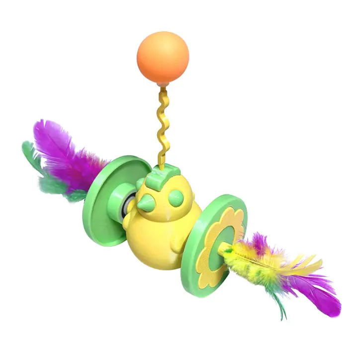 Juguete para Mascotas Bolilla Interactiva de Pluma para Gatos Alivio Fácil de Estres - 1
