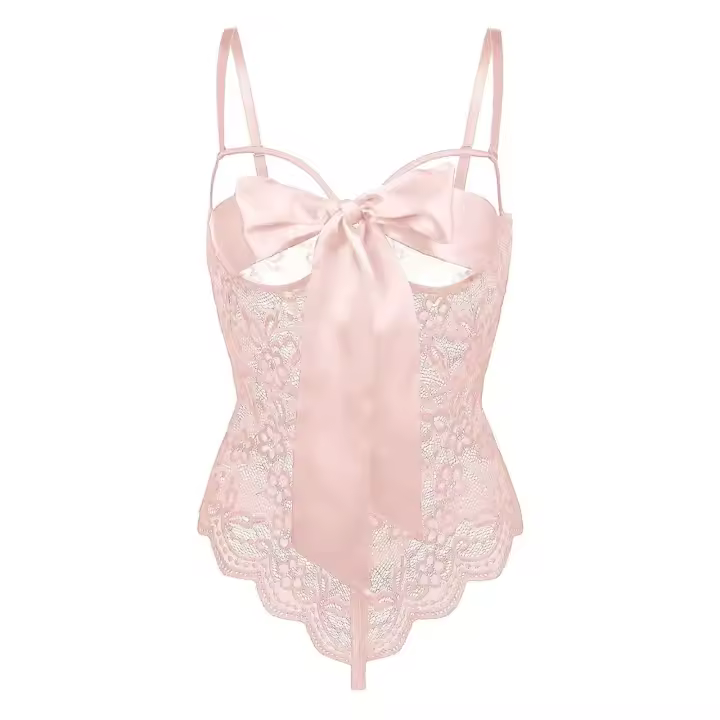 Body sexy, entrepierna abierta para mujer, ropa interior sexy sin entrepierna, el corsé elegante más sexy, mono floral de Ence - 1