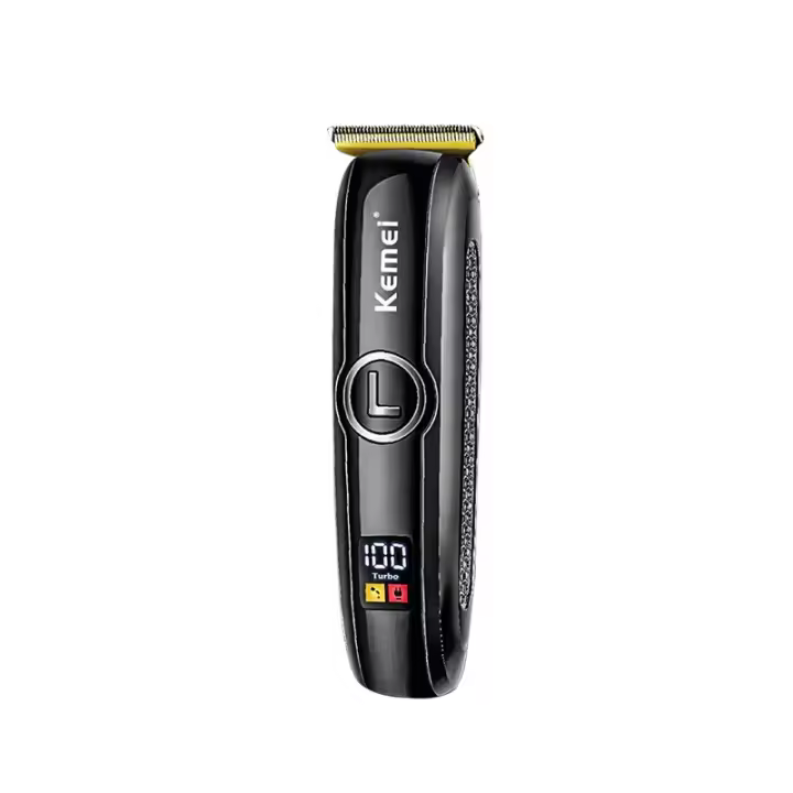 Kemei-cortadora de pelo profesional para hombre, máquina de corte de pelo recargable con pantalla LCD, carga rápida - 1
