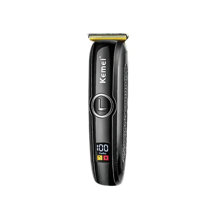 Kemei-cortadora de pelo profesional para hombre, máquina de corte de pelo recargable con pantalla LCD, carga rápida - 1