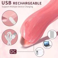 Embalaje privado, vibrador Sexy realista para lamer la lengua, estimulación del clítoris, mamada, orgasmo femenino, juguetes sexuales para adultos - details 6