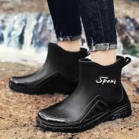 Botas de lluvia para hombre, botas desnudas a la moda, zapatos antideslizantes para trabajo de Chef, zapatos de pesca de goma impermeables y duraderos, zapatillas de deporte para hombre 2023 - details 9