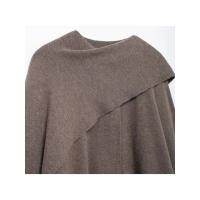 Chaqueta de lana corta Elegante para mujer con cuello redondo Abrigo holgado con manga larga y abertura de manga corta Moda de calle alta 2024 - details 38