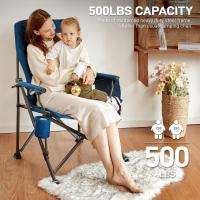 Silla de Camping Plegable 230KG Cargable Silla Plegable 62cm Anchura de Asiento con Bolsillo Lateral y Portavasos Silla Plegable de Gran Tamaño para Camping Exterior Balcón Jardín - details 45