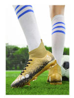 Zapatos de fútbol de marca para hombres, botas de fútbol de tobillo alto, hierba antideslizante al aire libre, zapatillas de deporte de partido de entrenamiento Multicolor, TF/FG - details 20