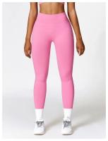 Mallas de Yoga para mujer, pantalones deportivos sin costuras de cintura alta, con realce de caderas, para entrenamiento y correr - details 7