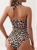 Bañador De Una Pieza Con Estampado De Leopardo Para Mujer, Bañador Con Escote Halter, Espalda Descubierta Sexy, Moda increíble Para Mujer - details 20