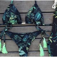 Conjunto de Bikini Push Up Estampado Brasileño Traje de Baño de Playa con Cintura Baja sin Aros - details 23