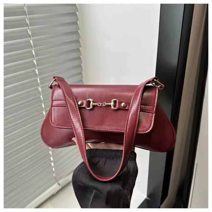 Bolsos pequeños de color sólido para mujer, moda popular de este año, bolso de hombro ligero de lujo, novedad de primavera 2025 - 1