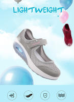 Mocasines de plataforma para mujer, zapatillas cómodas sin cordones, zapatos ligeros para caminar, gris, trabajo, mecedoras largas horas - details 2