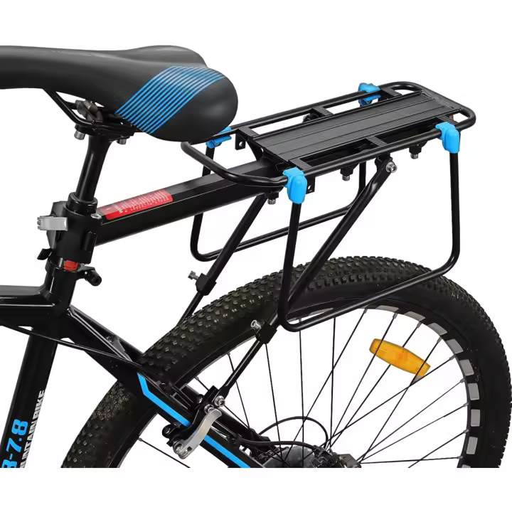 Portaequipajes de bicicleta ajustable de aleación de aluminio con reflector para bicicleta de 24 a 29 pulgadas, cierre rápido y montaje, carga máxima de 50 kg - 1