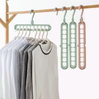 Colgador de ropa plegable multifuncional, percha mágica para almacenamiento de armario de dormitorio, 9 agujeros, ahorro de espacio - details 4