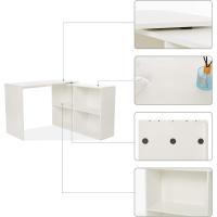 Escritorio esquinero moderno, madera de ingeniería, blanco, 10610674.5 - details 4