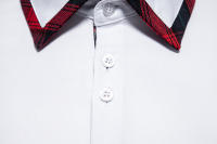 Camisa de Cuadros a Rayas para Hombres Negocios Casuales con Estilo Social Material de Poliéster - details 5