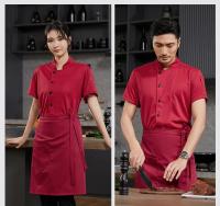 360 °   Traje de restaurante transpirable, camisa de trabajo de cocina, chaqueta de chef de manga corta para hombres y mujeres, uniforme de cocina para servicio de comida - details 13