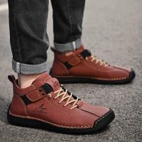 Zapatos Casuales de Cuero Hechos a Mano para Hombre 2024 Zapatillas Deportivas Transpirables para Exteriores - details 25