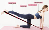 Banda elástica plegable para Yoga, cinturón de 8 secciones, portátil, para ejercicio, baile, Pilates, F - details 1