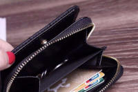 Cartera corta de cuero PU a cuadros para mujer, tarjetero multicapa, monedero pequeño con cremallera - details 12