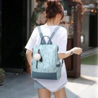 Mochila Con Estampado Floral Para Mujer, Bolsa De Viaje Informal, Con Bola De Pelo, De Gran Capacidad, Nueva - details 2