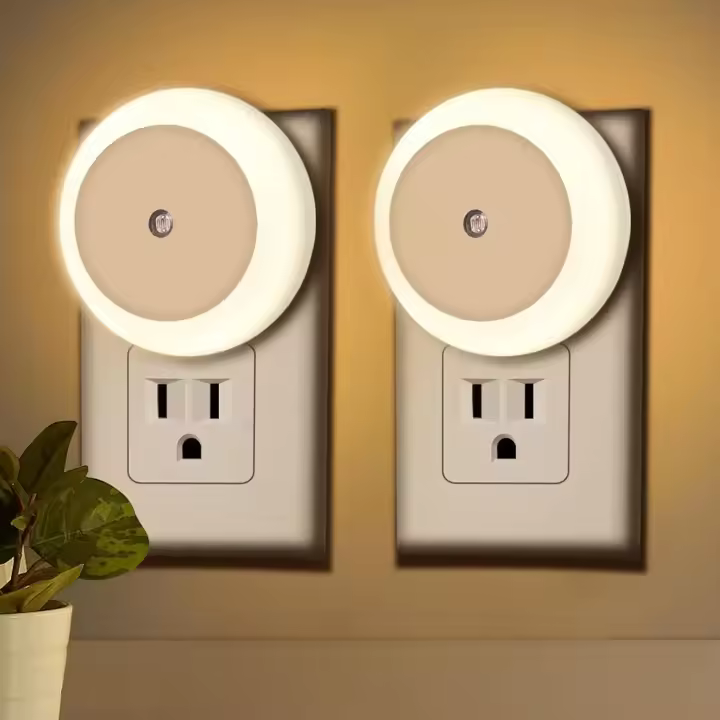 Luces LED nocturnas para uso doméstico, luz nocturna con enchufe en la pared, de anochecer a amanecer, con Sensor automático, pequeña y cálida, 0,5 W, 2 piezas - 1