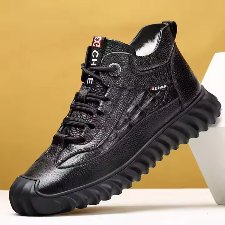 Invierno nuevos zapatos de algodón para hombres con botas de nieve de algodón de caña alta cálidas de terciopelo - 1