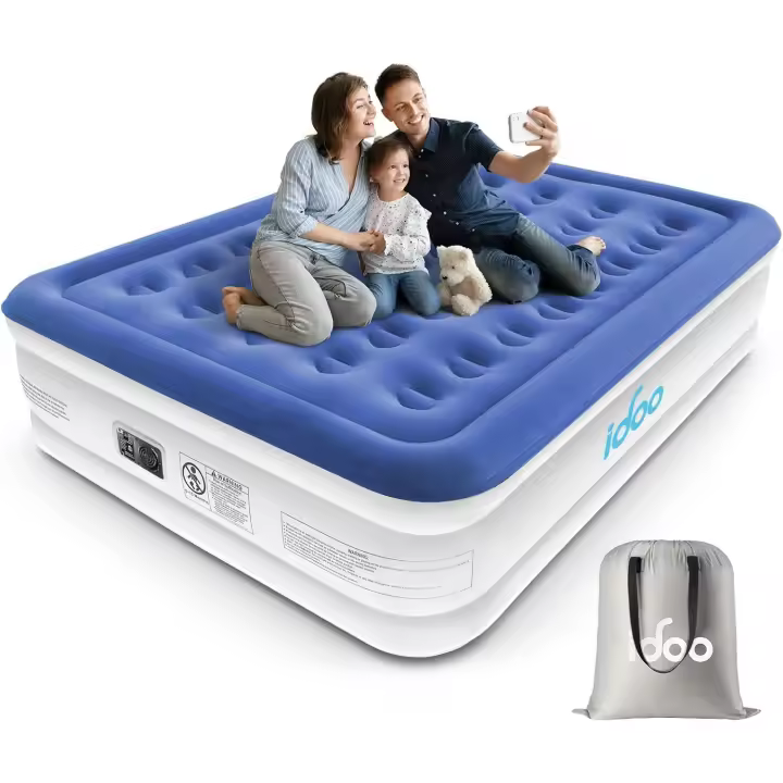 Colchón Inflable con Bomba Inflado y Desinflado en 3 Minutos Ligero para el Hogar, Viajes y Camping - 1