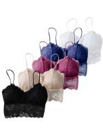 Top de Encaje Sexy sin Mangas para Mujer Verano Top Sólido sin Relleno Bralette - details 0