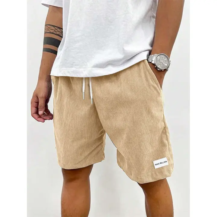 Shorts de lino para hombre, verano, casual, playa, baloncesto, pantalones cortos de color sólido, etiqueta deportiva, talla mediana - 1