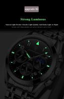 Reloj de Negocios de Acero Inoxidable de Alta Gama Resistente al Agua, Luminoso, Automático, Correa de Cuero Estilo Formal - details 11
