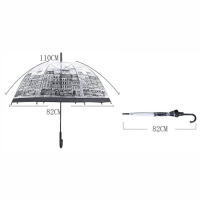 Paraguas de lluvia transparente con mango recto, Color sólido, mango ergonómico, mujeres y hombres - details 2