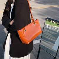 Bandolera de cuero de charol elegante, bolso de gran capacidad de estilo coreano dulce para las axilas, bolso de mano liso de Color sólido para ir al trabajo al aire libre - details 36
