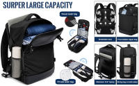 Mochila de Viaje Ryanair Impermeable con Cargador USB Tamaño 40x20x25 Equipaje de Mano 45x36x20 - details 1