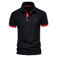 polos hombre manga corta ropa hombre día del padre Dropshipping Polo Giraffe Shirt Hombres Calidad Bordado Verano Manga Corta Polo Casual Negocios Social Mens Polos BR Tamaño - details 6